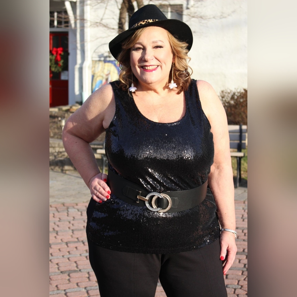 NEW NWOT Jessica London Plus Size Black Sequin She'll SZ 20